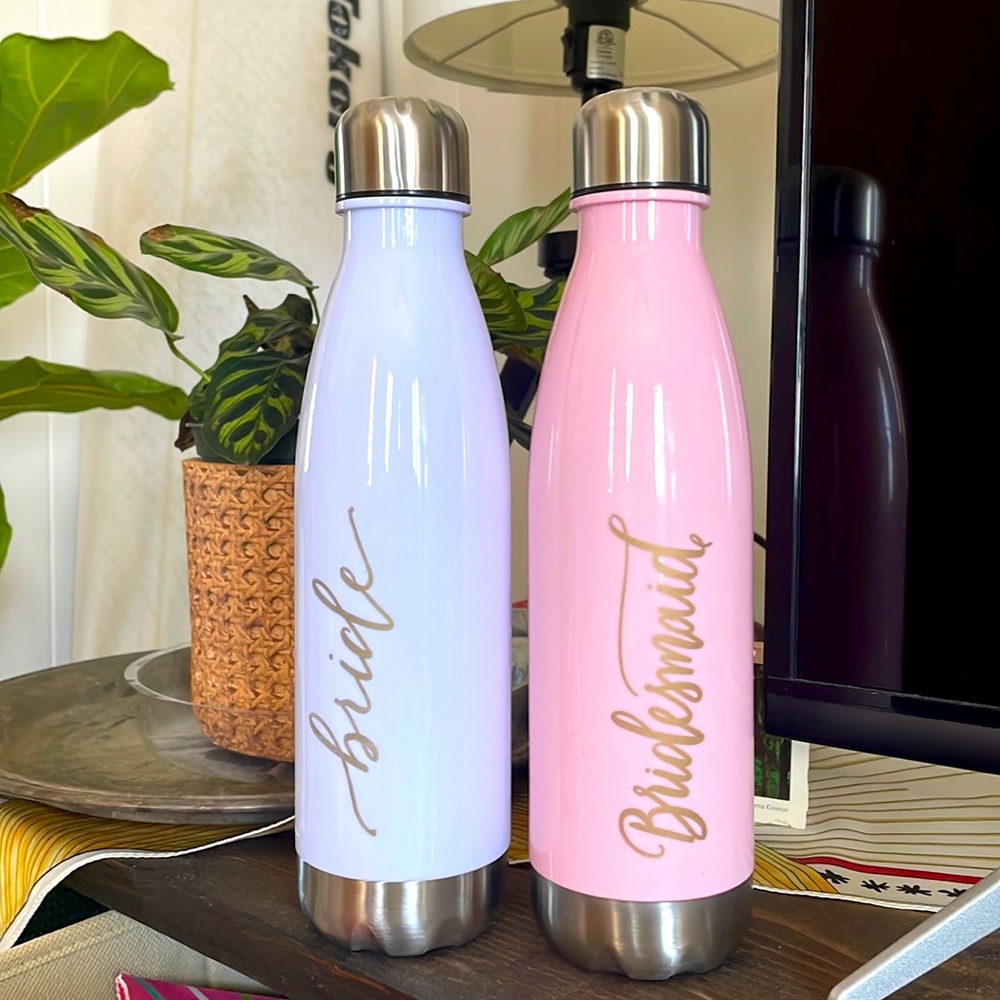 Bride and Bridesmaid drink bottles
